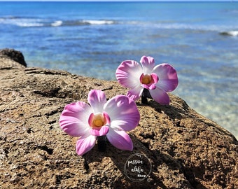 Orchid Hair Clip, Tropical Hair Clip, Beach, Party, Wedding Hair Flower, Bridal Headpiece, Fascinator, Hair Accessories, Hawaiian, Pink