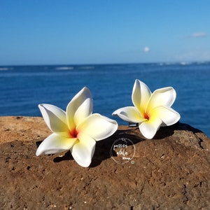 Plumeria Hair Clip, Tropical Hair Clip, Bride Headpiece, Wedding Hair Flower, Bridal Headpiece, Beach , Fascinator, Hawaiian, White