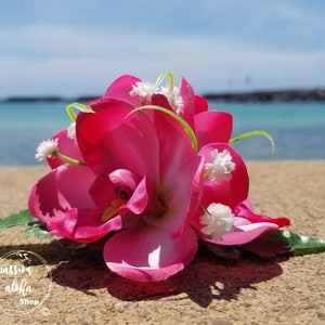 Orchid Hair Clip, Silk Flower Hair Clip, Bridal Hairpiece,Hawaiian Flower,Tropical Hair Accessory, Triple Orchid Hair Clip, Fascinator,Beach