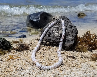 Tiger Puka Shell Necklace, Seashell Necklace, Hawaiian Jewelry, Surfer Necklace, Seashell Jewelry, Boho Necklace, Choker, unisex, Maui