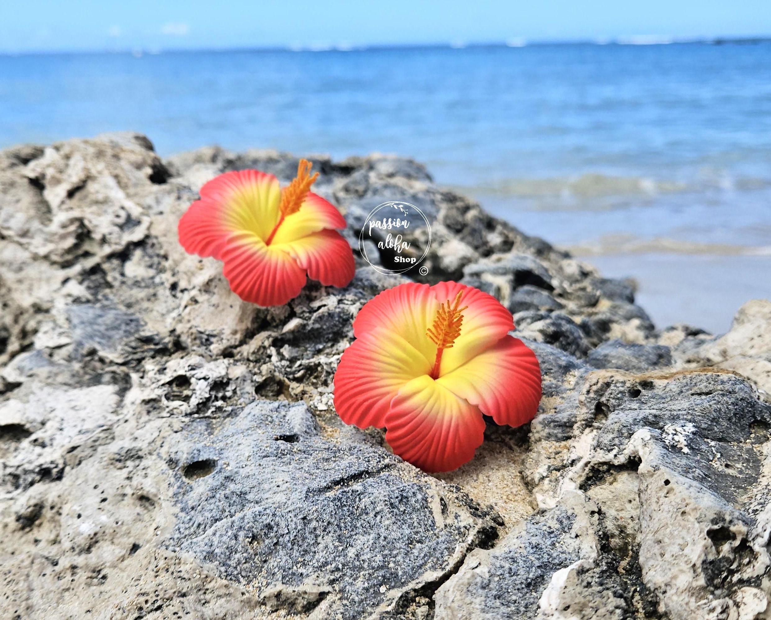 Pince à Cheveux Fleur VIKSAUN - Pour Mariage, Fête, Flamenco - Rouge Avec Pince Sécurité
