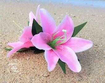 Tropical Hair Clip, Silk Flower Hair Clip, Hawaiian Flower Hair Clip, Flower Fascinator, Pin Up Hair Clip, Bridal Hair Piece, Beach Party