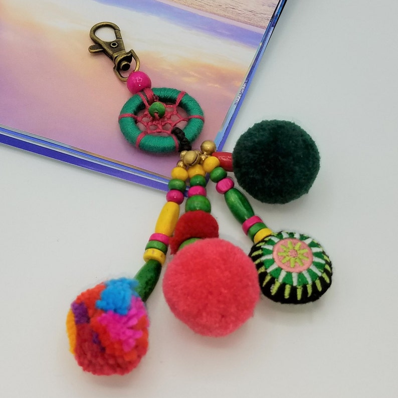 Tassel Bag Charm Boho Keychain Tassel Keychain Bag Charm Etsy