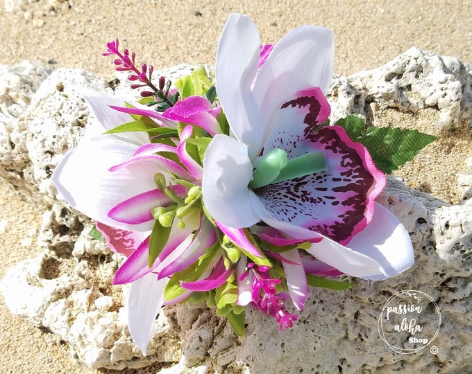 Boolavard Orchidee Haar Clip – Creme, 9 Cm Durchmesser, Für Hochzeit, Hawaii-Party & Casual