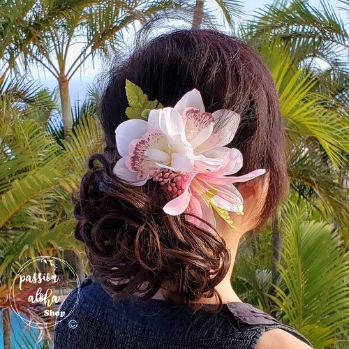 Lily Tropical Hair Clip Silk Flower Hair Clip Hawaiian Etsy