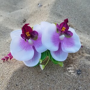 Orchid Hair Comb, Tropical Hair Comb, Hawaiian, Bride Headpiece, Bridesmaid Comb, Bridal, Wedding Hair Comb, Floral, Silk Flower Fascinator bild 5