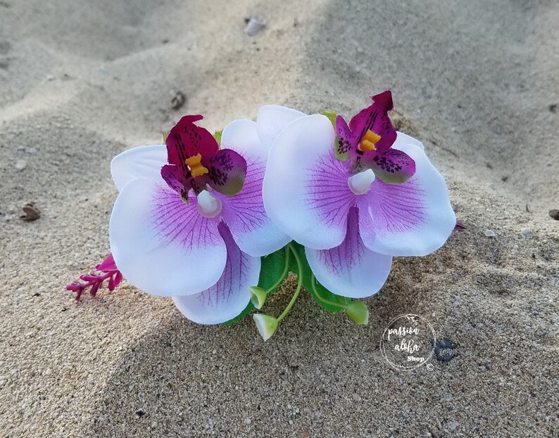 Orchid Hair Comb, Tropical Hair Comb, Hawaiian, Bride Headpiece, Bridesmaid Comb, Bridal, Wedding Hair Comb, Floral, Silk Flower Fascinator bild 5