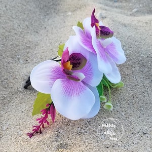 Orchid Hair Comb, Tropical Hair Comb, Hawaiian, Bride Headpiece, Bridesmaid Comb, Bridal, Wedding Hair Comb, Floral, Silk Flower Fascinator bild 4