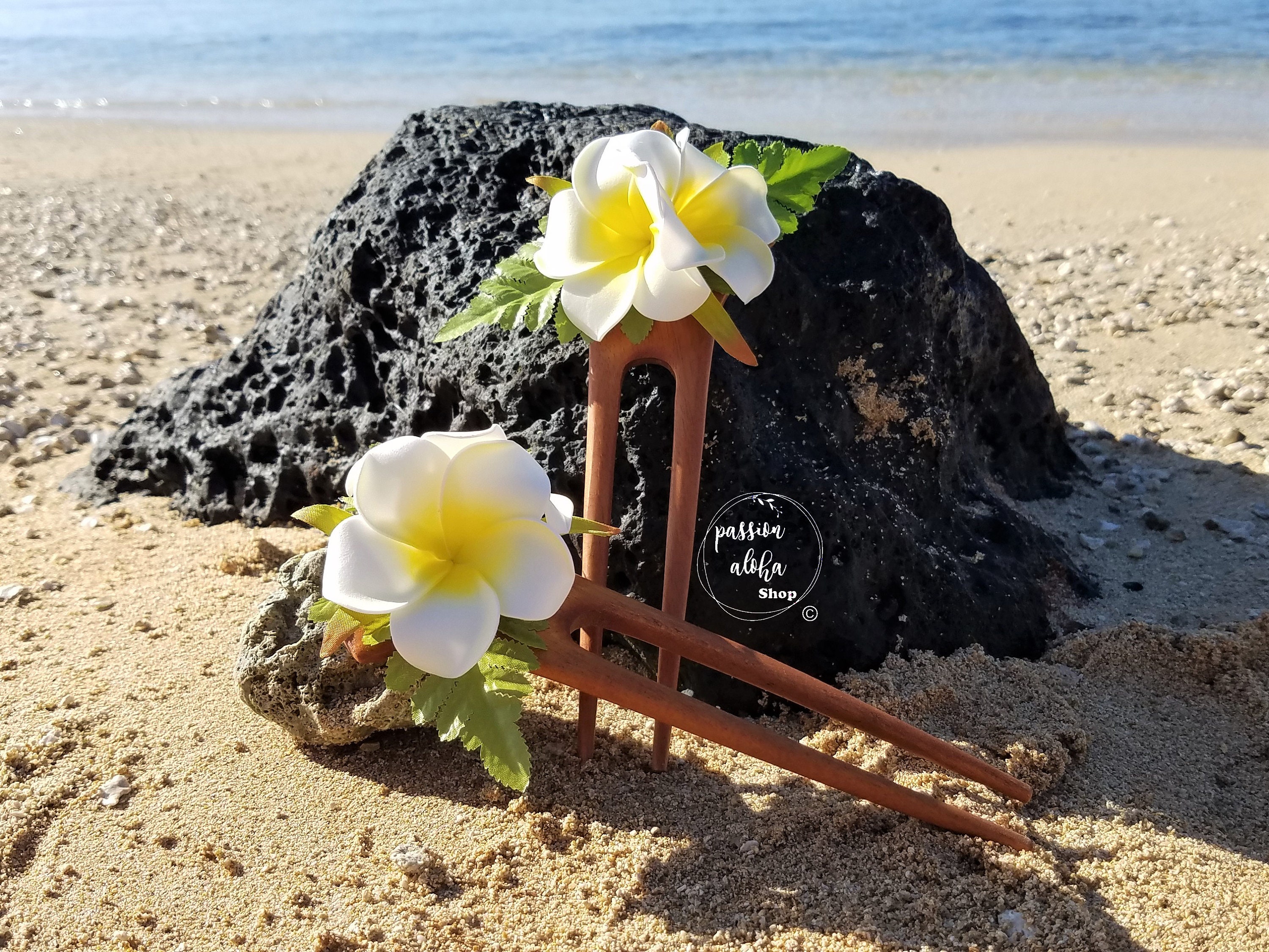 Wooden Hair Accessory Pineapple Hawaii Tropical Pick 7.4\