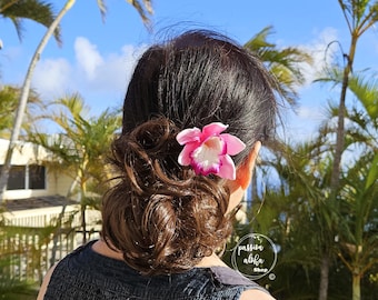 Orchid Flower Hair Clip, Tropical Hair Clip, Bride Headpiece, Wedding Hair Flower, Pin Up, Beach Party, Hawaiian Hair Clip, Fascinator
