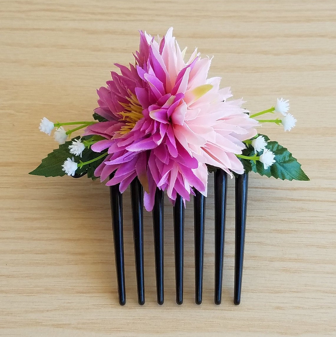Hawaiian Flower Hair Comb Tropical Hair Comb Silk Flower Etsy