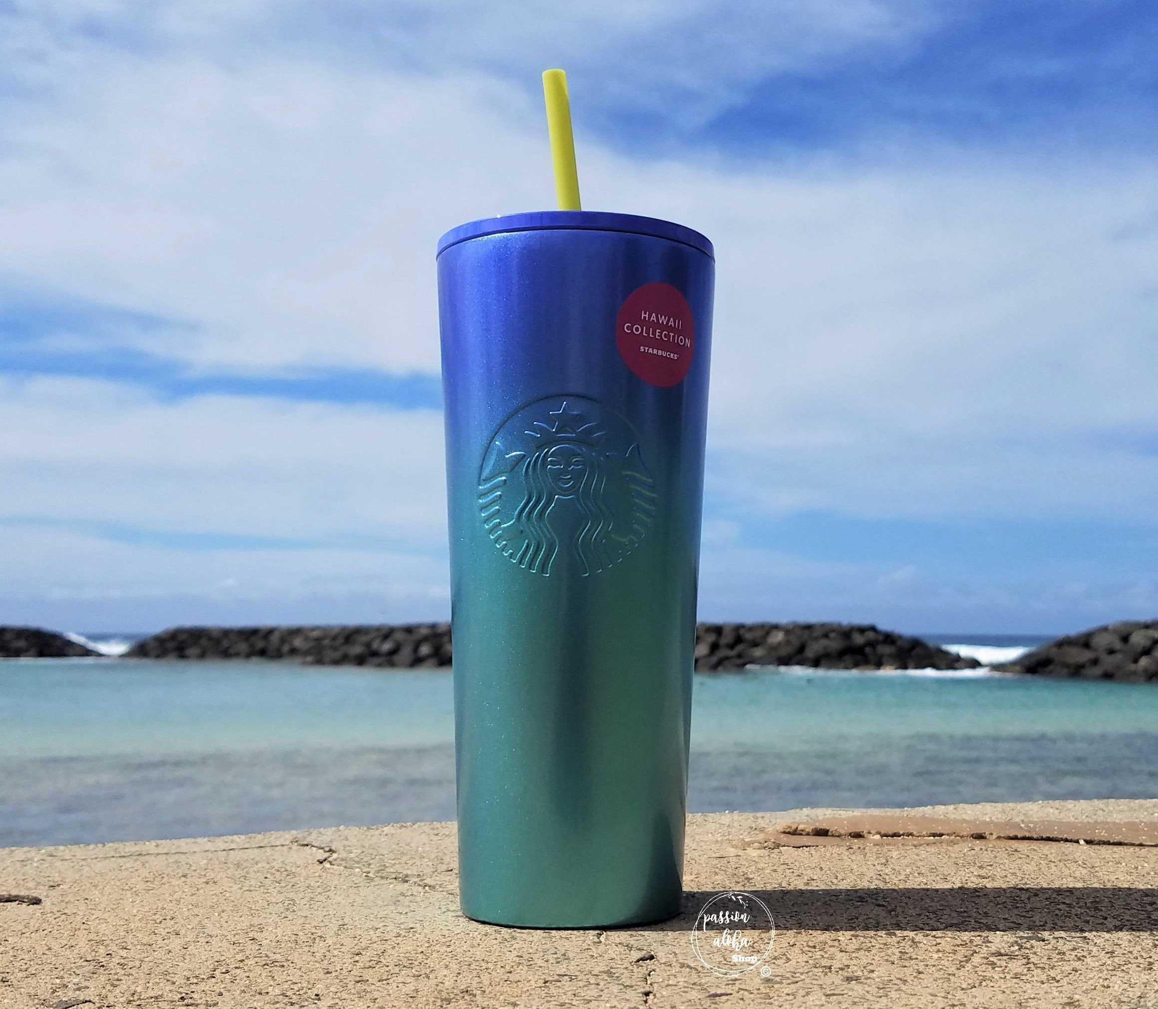 Starbucks 2021 Hawaii Collection 12oz Blue Sea Turtle Moon Double Walled  Ceramic Tumbler