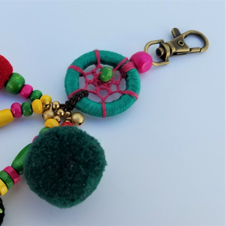 Tassel Bag Charm Boho Keychain Tassel Keychain Bag Charm Etsy