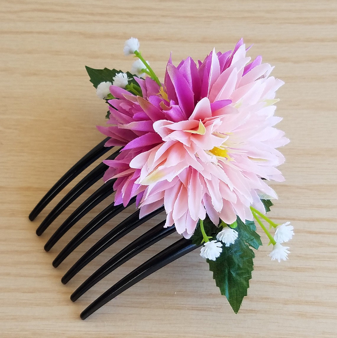 Hawaiian Flower Hair Comb Tropical Hair Comb Silk Flower Etsy