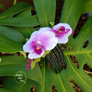 Orchid Hair Comb, Tropical Hair Comb, Hawaiian, Bride Headpiece, Bridesmaid Comb, Bridal, Wedding Hair Comb, Floral, Silk Flower Fascinator bild 7