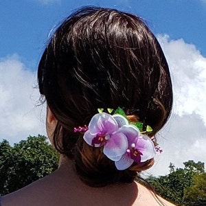 Orchid Hair Comb, Tropical Hair Comb, Hawaiian, Bride Headpiece, Bridesmaid Comb, Bridal, Wedding Hair Comb, Floral, Silk Flower Fascinator bild 9