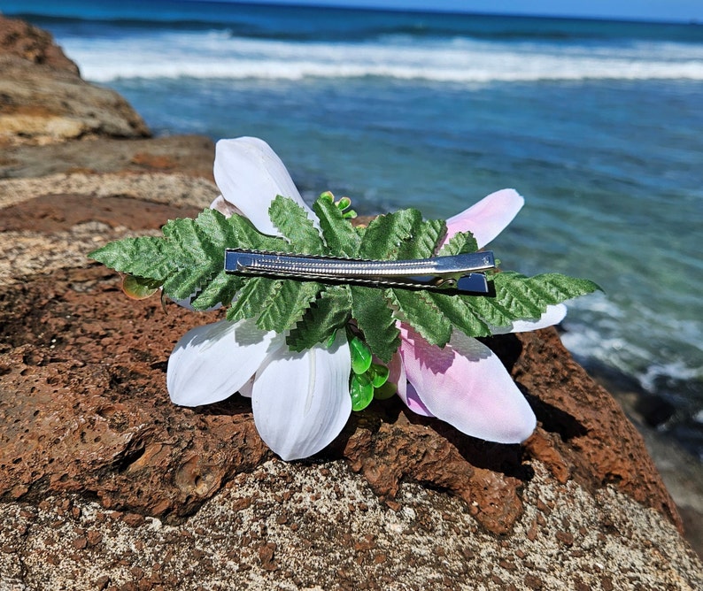 Tropical Hair Clip, Hawaiian Hair Clip, Silk Flower Hair Clip, Bridal Headpiece, Orchid, Lily, Pin Up Hair Flower, Flower Fascinator, Aloha image 9