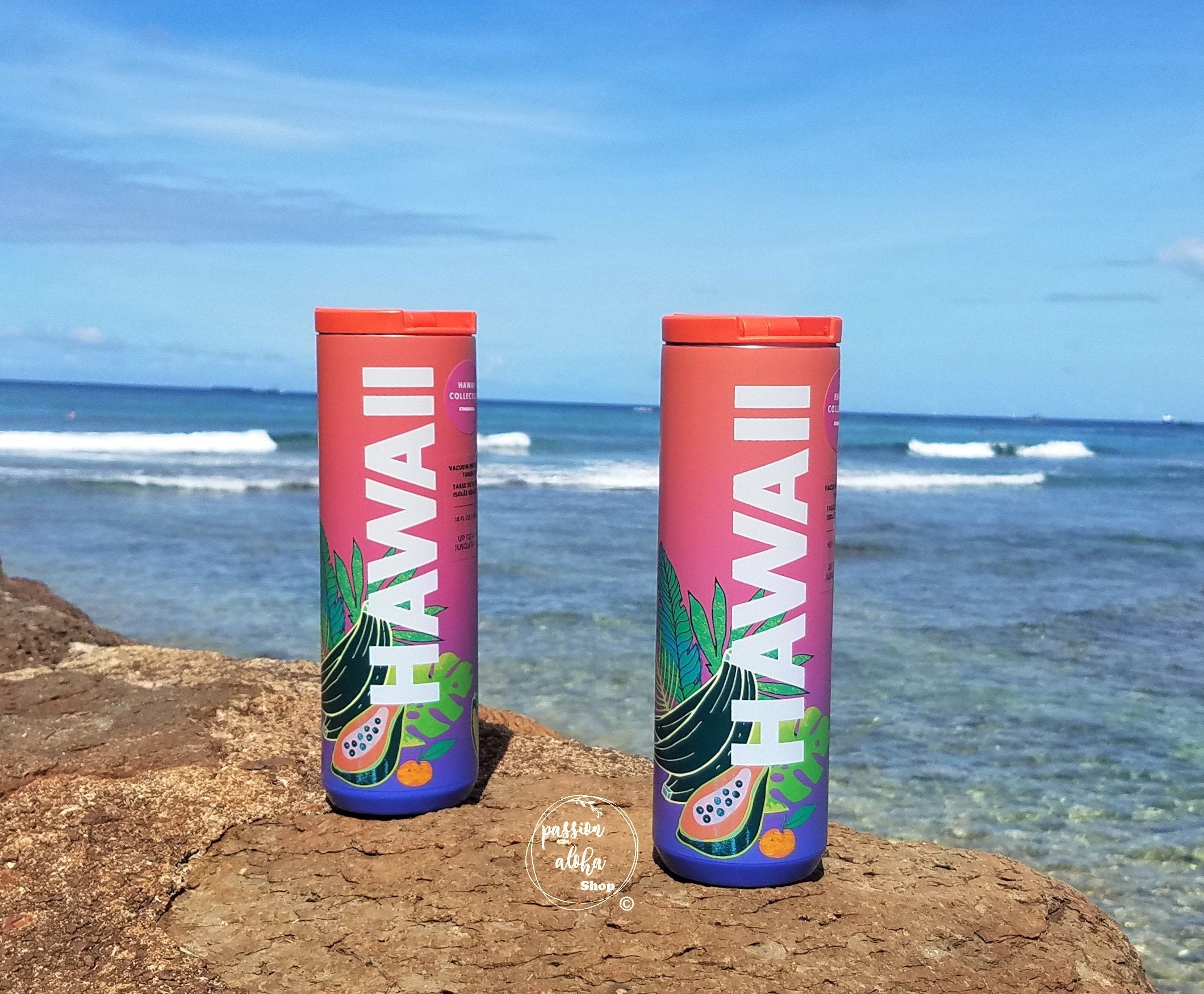 Starbucks Hawaii Collection Exclusive Tropical Fruits Vacuum Etsy