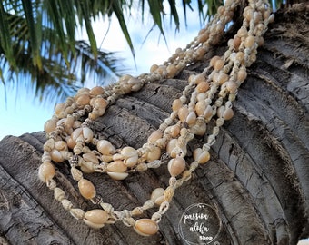 Kauai 6 Strand Seashells Hawaiian Lei Bundle,Polynesian Lei,Multistrand Necklace,Boho Necklace,Birthday,Party Leis,Seashell Jewelry