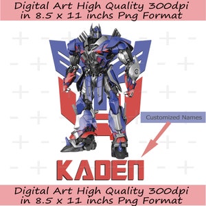 Optimus Prime png with custom name