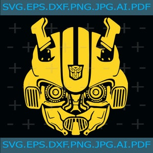 Humla ansikte vektor: Superhjälte robot clipart (digitala filer)