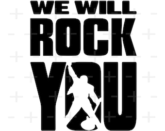 We will rock you svg, Bohemian Rhapsody svg, Freddie Mercury svg, Queen Band svg, Rock band svg, shirt design, cut files, dxf, clipart