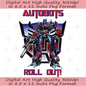 Optimus Prime Autobots Roll Out PNG Clipart (Digital Download)