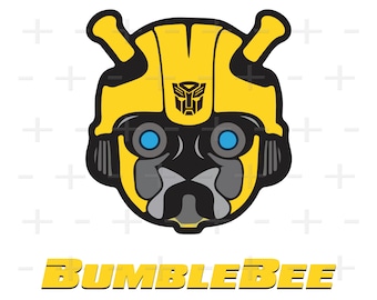 Bumblebee Robot Face SVG Vector Clipart (Digital Files)
