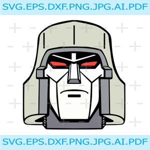 Megatron Face Vector Clipart: Transformers Robot (digitale bestanden)