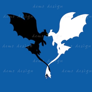 Ohnezahn und light Fury svg, Ohnezahn svg, Drachenzähmen 3 svg, HTTYD 3, Light Fury, Drachen svg, Night Fury, Cricut, Silhoutte