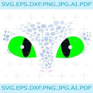 Light Fury Eyes Svg, Light Fury Svg, Light Fury gezicht Svg, Train Your Dragon 3, Dragon, Eps, Dxf, Vector Cricut, HTTPYD 3 svg, Light Fury, Shirt Design
