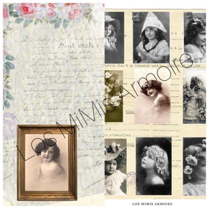 Digital Download --Vintage Collage French Ephemera-Digital Download