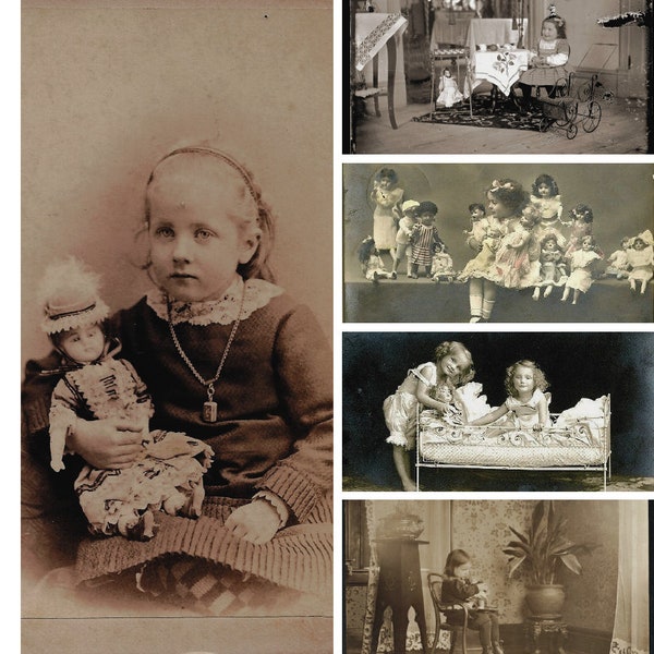 Vintage kit "Dolls". Digital Download printable to create your own Junk Jorunal