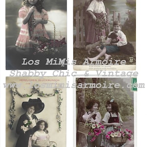 Vintage Children Postcards -Digital Dowload