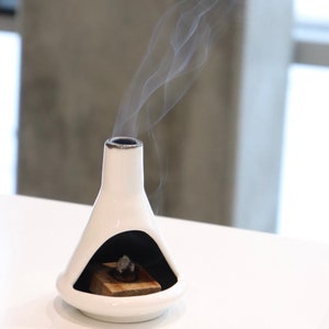 Mid-Century Modern Malm Ceramic Incense Burner Chiminea Palo Santo Candle Holder