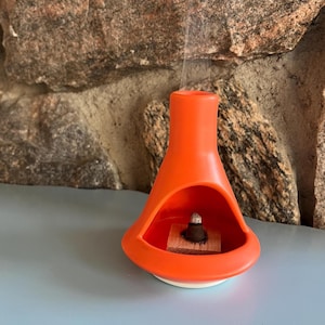 Handmade Ceramic Incense holder / Mid Century Modern Chiminea Candle Holder Palo Santo burner by SpaceCraftTheory malm fireplace