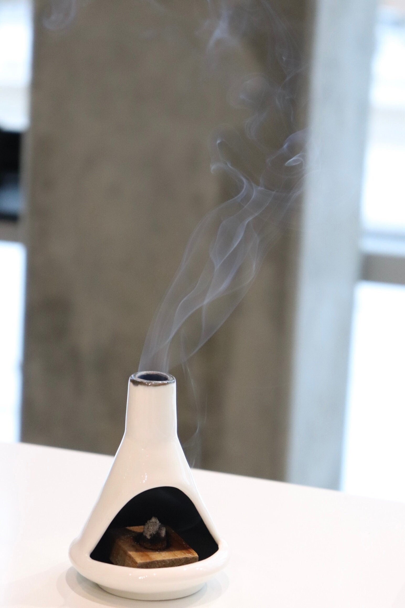 Mid-Century Modern Malm Ceramic Incense Burner Chiminea Palo Santo Candle Holder