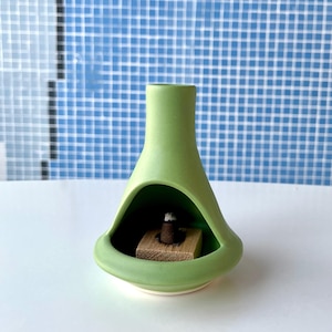 Mid-Century Modern Incense Chiminea Palo Santo Burner Candle Holder Malm Ceramic