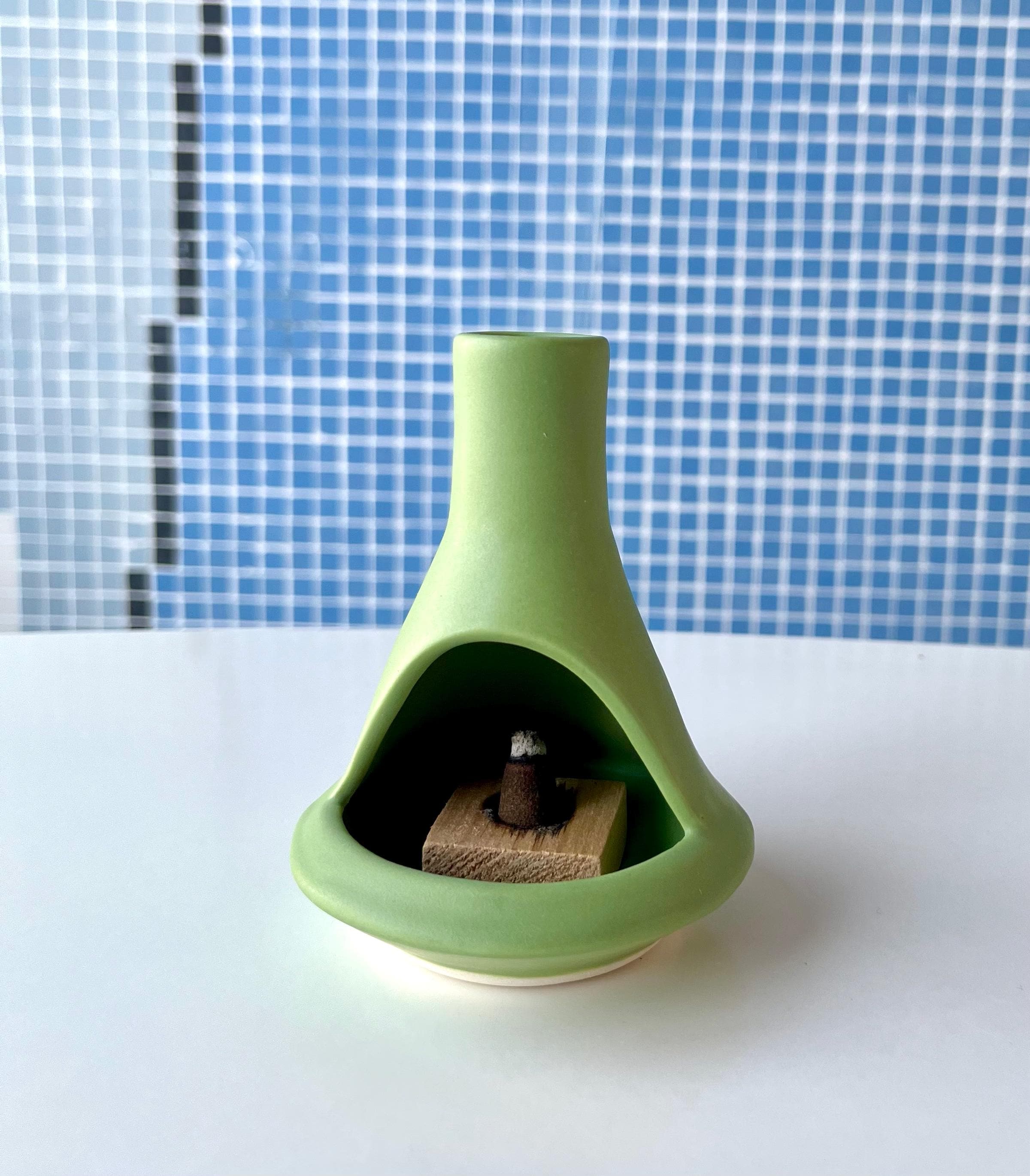 Mid-Century Modern Incense Chiminea Palo Santo Burner Candle Holder Malm Ceramic