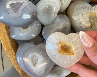 Introducing Our Agate Druzy Heart Polished Crystal