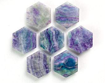 Rainbow Fluorite Hexagon Gemstone Crystal Phone Stand