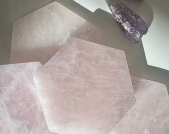 Rose Quartz Hexagon Coasters