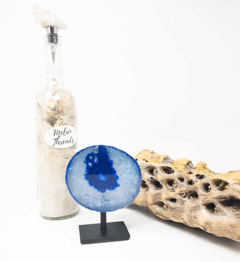 Agate Slab on Metal Stand Agate Home Decor Great Gift Etsy