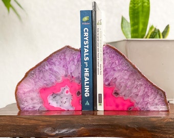 Crystal Agate Bookend | Pink Geode