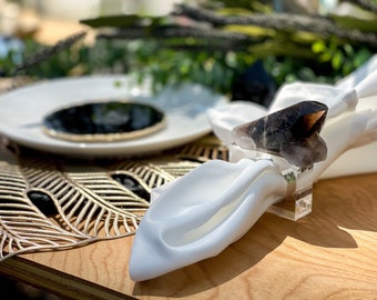 Smoky Quartz Napkin Rings