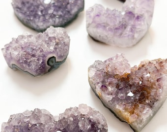 Amethyst Heart, intuition stone, Natural Crystal Heart, Spiritual Gift, Calming protection energy