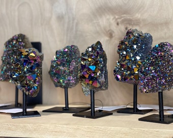 Rainbow Clusters on Metal Base | Rainbow cluster on stand | Great gift