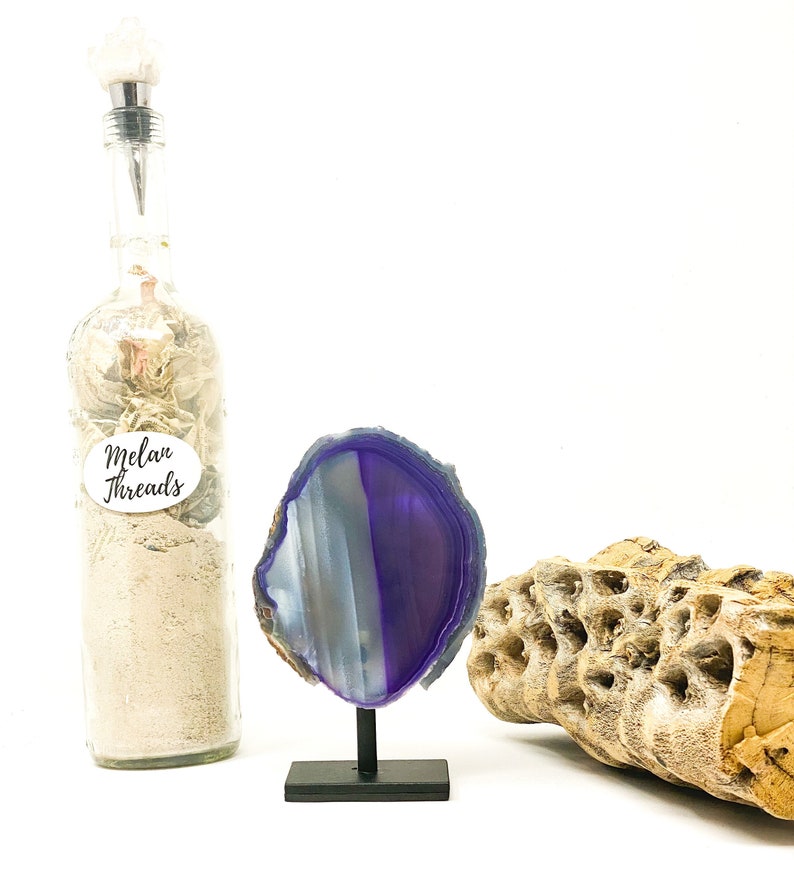 Agate Slab on Metal Stand Agate Home Decor Great Gift Etsy