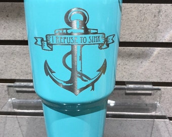 Sur mesure en acier inoxydable princesse rose YETI / Ozark je Refuse d’évier Bible Tumbler poudre enduite Laser gravé 30 oz/20 oz n’importe quelle couleur !