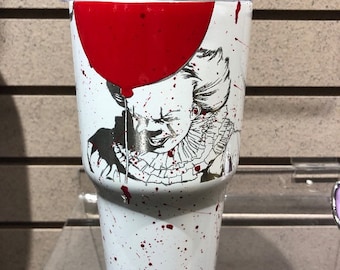 Sur mesure en acier inoxydable YETI / Ozark Pennywise IT Tumbler poudre enduit Laser gravé 30 oz/20 oz